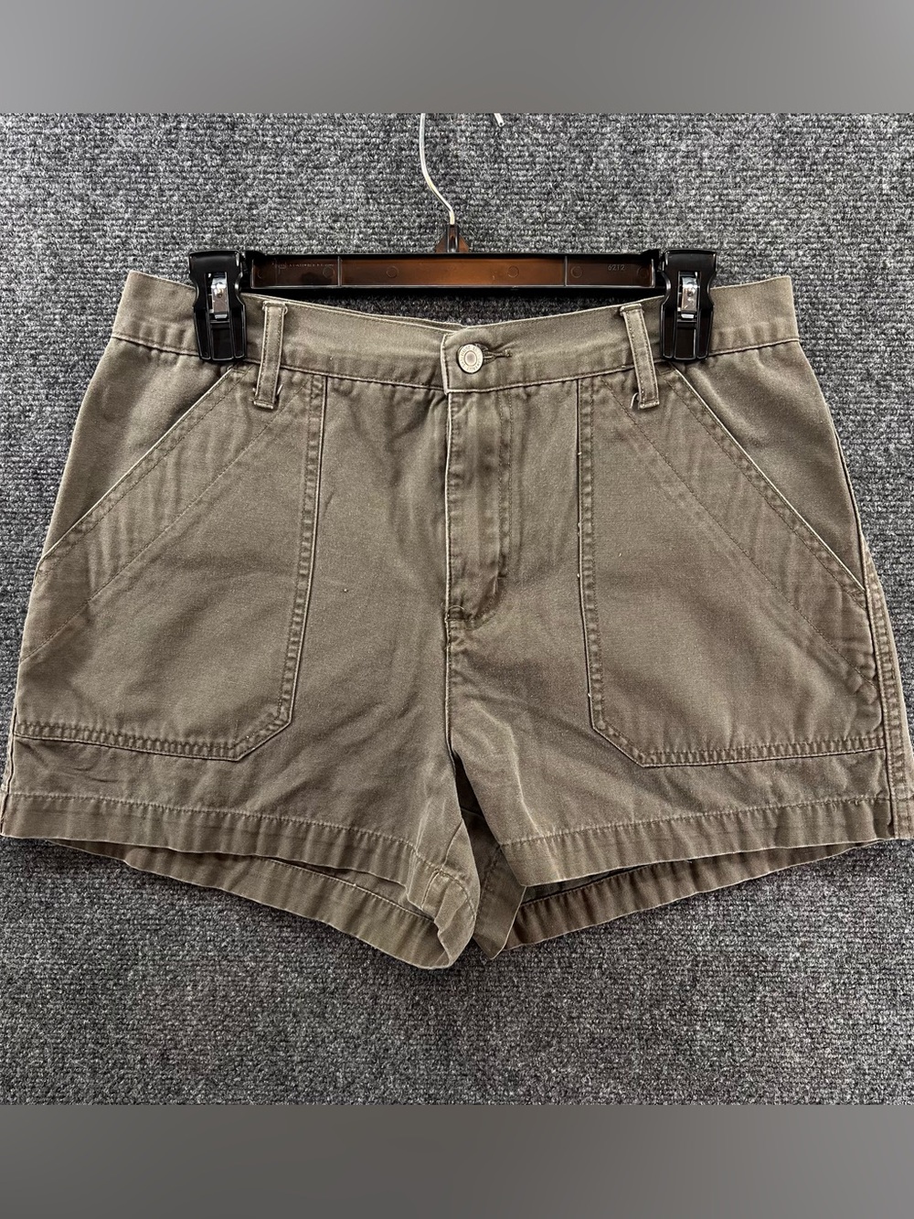 Vtg American Eagle Aerie Wander Shorts Womens 10 Mid Rise Cotton Olive Green Y2K